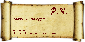 Peknik Margit névjegykártya